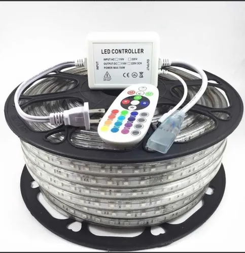 Luces Navideña Led Rgb X 30 Mts 110v Con Control Exterior