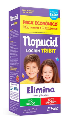 Imagen 1 de 5 de Nopucid Tribit Locion Piojos Liendres No Toxico