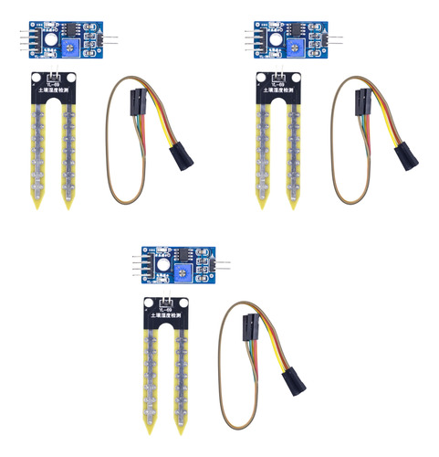 X3 Modulo Sensor De Humedad De Suelo Tierra Arduino 