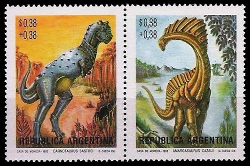 Dinosaurios - Argentina 1992 - Serie Mint Se-tenant 