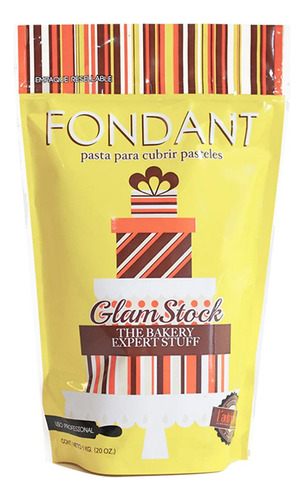 Fondant Blanco, Sabor Almendra, Marca Glamstock, 1 Kg