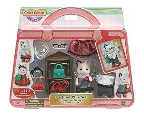 Calico Critters Fashion Playset Tuxedo Cat, Dollhouse Playse