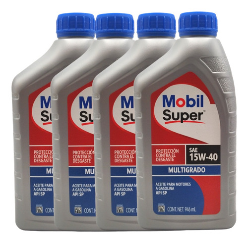 Aceite Motor Mobil Multigrado 15w-40 4 Pzas. 946ml.