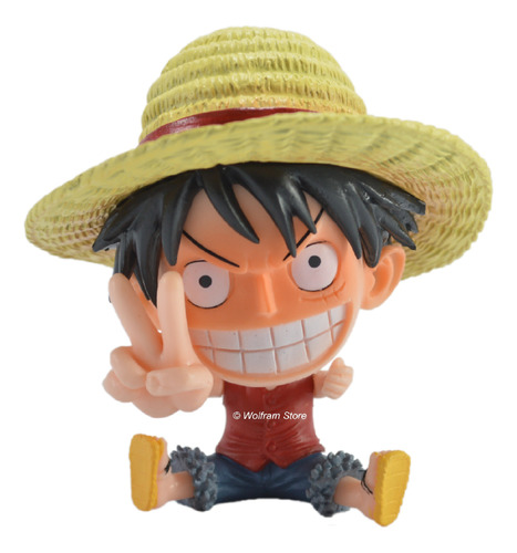 Figura Muñeco Gashapone De One Piece Cabezona Luffy