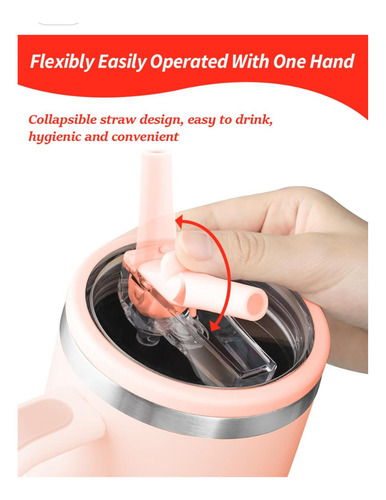 Kit 2 Tapa De Repuesto Para Vaso Compatible Quencher 40 Oz Rosa Lisa