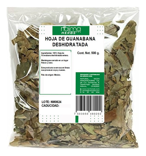 Guanabana Hojas Deshidratadas Té 500 Gramos 100% Natural