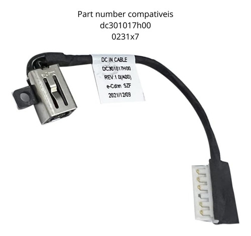 Conector Dc Jack Compatível Notebook Dell Vostro 3530 0231x7