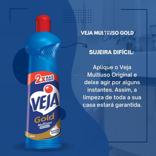 6 Unid. Limpador Multiuso Veja Gold Squeeze 500ml Original