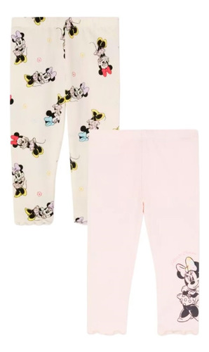 Set De 2 Leggins Mallon De Niña Modelo Minnie Mouse Disney