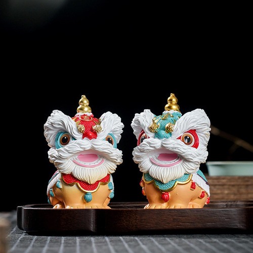Estatuas De Danza Del León, Figuritas De Resina,