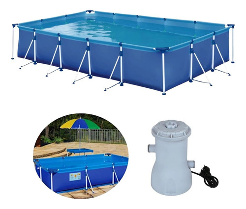 Kit Piscina Mor Retangular Premium 10000 Litros+ Filtro 220v