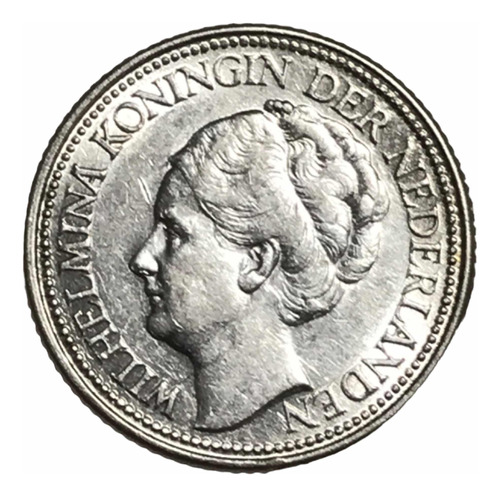 Moneda Holandesa De Plata Sin Circular 25 Centavos Año 1939