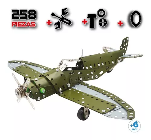 Juego de construcción metálica (tipo mecano) AVIÓN – Dega Hobbies