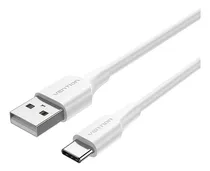 Comprar Cable USB Vention - USB a USB C - Carga rapida 3a - 1 Metro - 480 Mbps - Color Blanco - PVC - Cargador y datos - Para PC \u002F Notebook \u002F Macbook \u002F Celular \u002F Tablet \u002F Auriculares - CTHWF