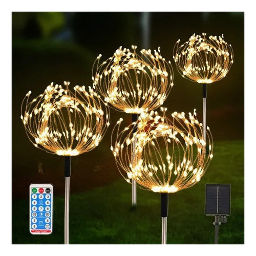 Luces De Fuegos Artificiales Solares Led Navideñas Para Exte