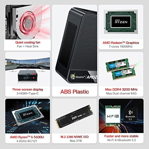 Mini Pc Beelink Ser5 Amd Ryzen 5 16gb Ddr4 Ram 500gb Ssd