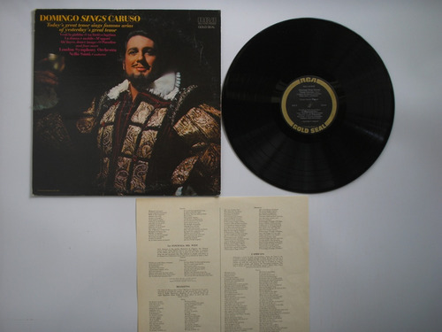 Lp Vinilo Placido Domingo Sings Caruso Hits  Printed Usa1972