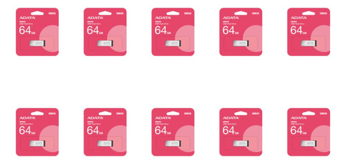 Kit 10pzs Memoria Usb Adata Ur350 64gb Usb 3.2 Plateado Plateado Ur350-64gb-rsr/bk