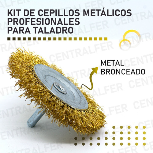 Kit X 5 Cepillo Copa Circular Descarbonizador Para Taladro
