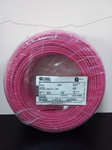 Cable 14 Awg 600v 100% Cobre 