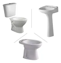 Comprar Combo Sanitarios Inodoro Corto Mochila Bidet Pie Y Lavatorio
