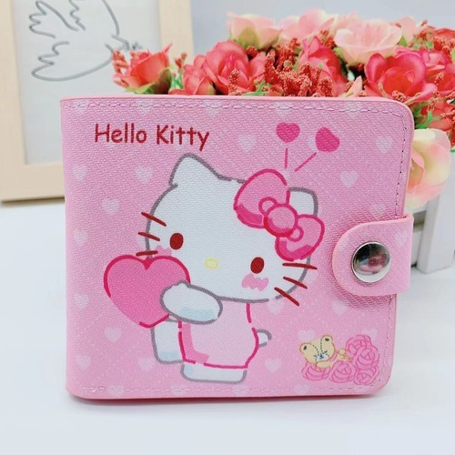 Cartera Corta De Hello Kitty Para Niña, Figura De Dibujos De
