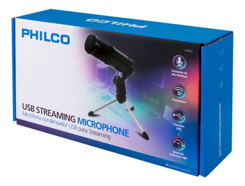 Microfono Streaming Studio Con Tripode Philco - Revogames