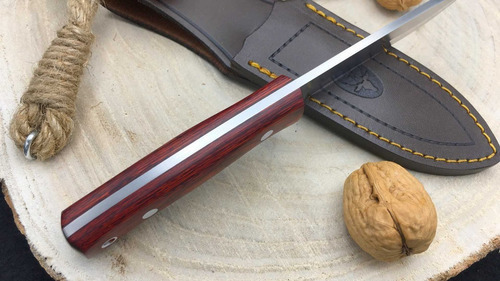 Cuchillo De Caza Muela® Comf-11r Cachas De Madera Rosewood Color Marrón