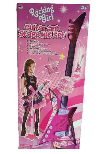 Guitarra Rocking Girl Con Microfono De Pie 6190