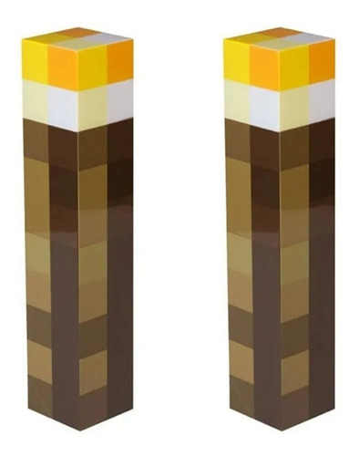 Lámpara De Antorcha De Minecraft Decorativa De 2 Piezas