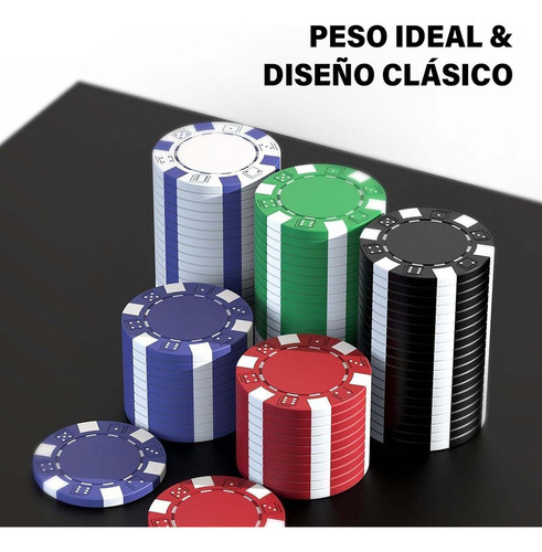 Juego De 500 Fichas De Poker Con Maletín Metálico Y Barajas