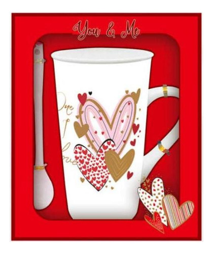 Set De Taza Grande Para San Valentin 14cm