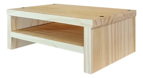 Soporte Eleva Monitor Cervical Escritorio Madera Macizo Pino