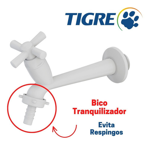 Torneira De Jardim E Mangueira Para Tanque 15cm Com Bico