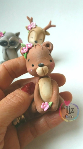 Animales Del Bosque Adorno En Porcelana Fria X6