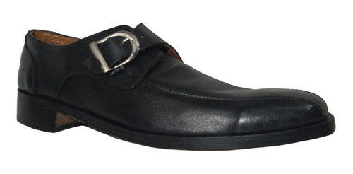 Imagen 1 de 4 de Zapato Con Hebilla Modelo Y Talle Unico Cuero Negro Hombre