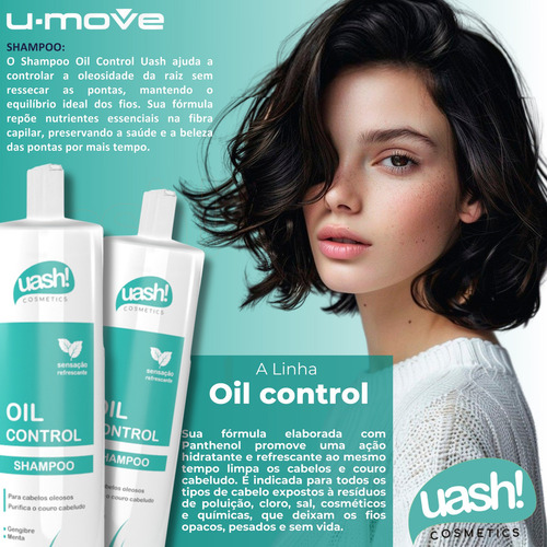 Shampoo Uash Oil Control 900ml - Gengibre E Menta