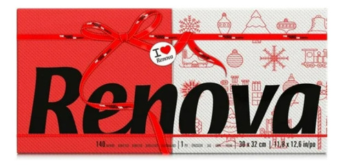 Renova Red Label Servilletas Navideñas 140 Servilletas Color Rojo