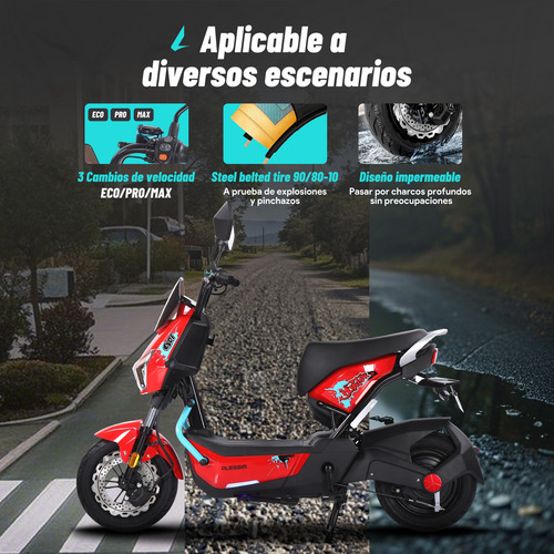 Alessia E-bikes Bicicleta Eléctrica A01 Hunter Con Caja 800w Rojo