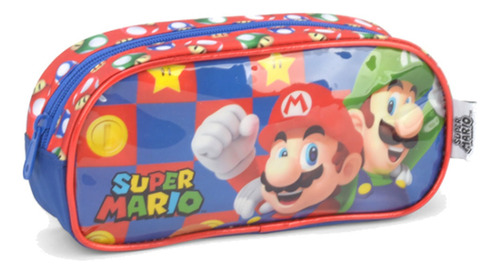 Estojo Escolar Super Mario Bross Nintendo - Luxcel Cor Vermelho