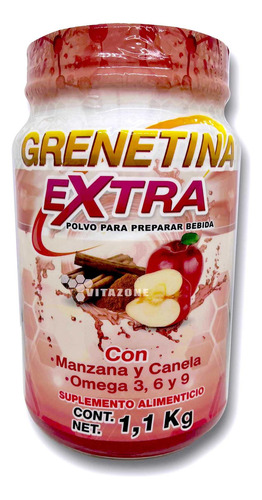 Grenetina Extra Omega 3 6 9 Manzana Canela 1.1 Kg Sanabi