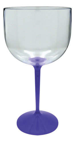 Kit 4 Taças Gin Krystalon - Transparente Com Haste Azul