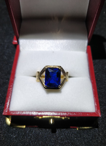 Precioso Anillo Lady Piedra Azul Oro Nacional 18k, 6.6gr