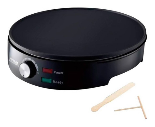 Panquequera Eléctrica Boma 1000w Antiadherente + Accesorios Color Negro