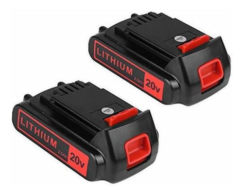 2 Packs De Batería Compatible Black & Decker 20v Max 2500ma