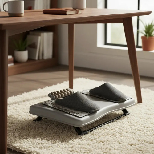 Apoio Para Pés Ergonômico Reliza Ajustável Magnético Escritório