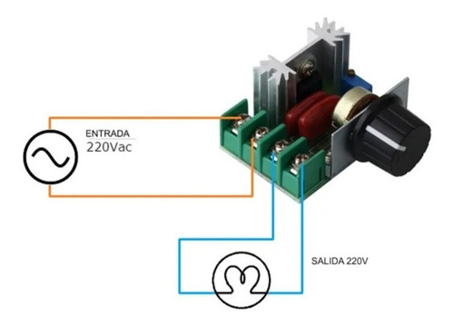 Imagen 3 de 4 de Regulador Velocidad Voltaje Dimmer Scr Potencia 220v 2000w
