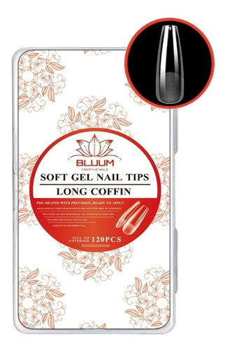 Tips Soft Gel Long Coffin 120 Und Con Porosidad Bluum