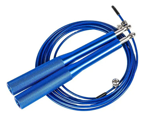 Soga De Saltar Speed Rope Acero Metálica Rulemanes Color Azul