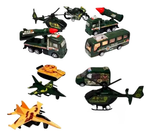 Juguete Militar Tanque Carros Metálicos 10pcs Regalo Navidad